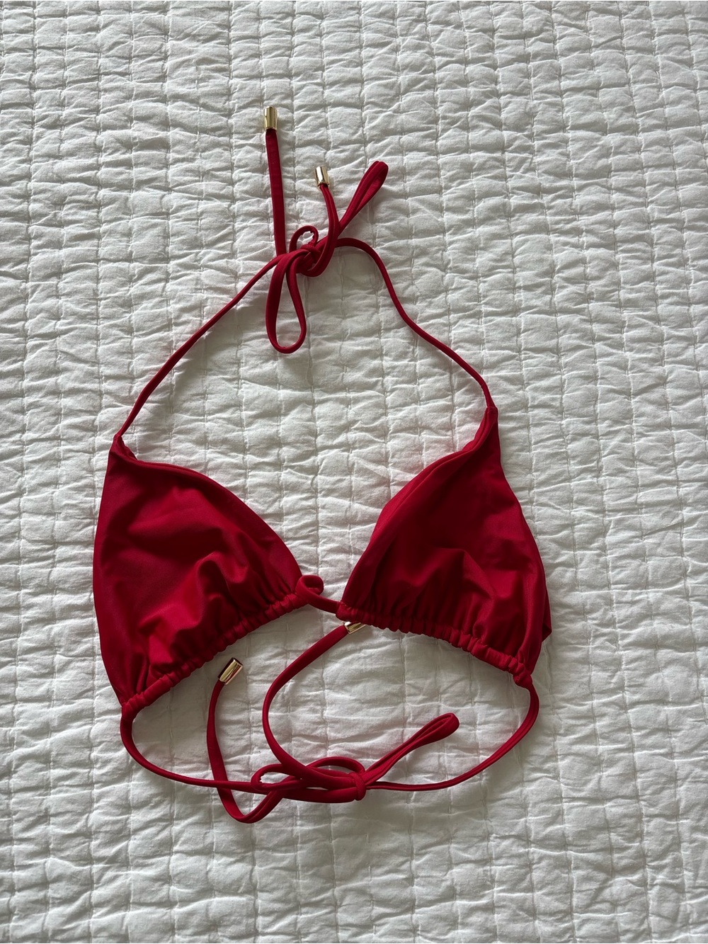 Quince Red Triangle Bikini Top